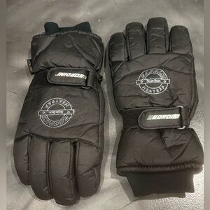 Vintage Gordini Aqua Bloc Heatrap Black Ski Snow Gloves Retro Logo Men’s Large L